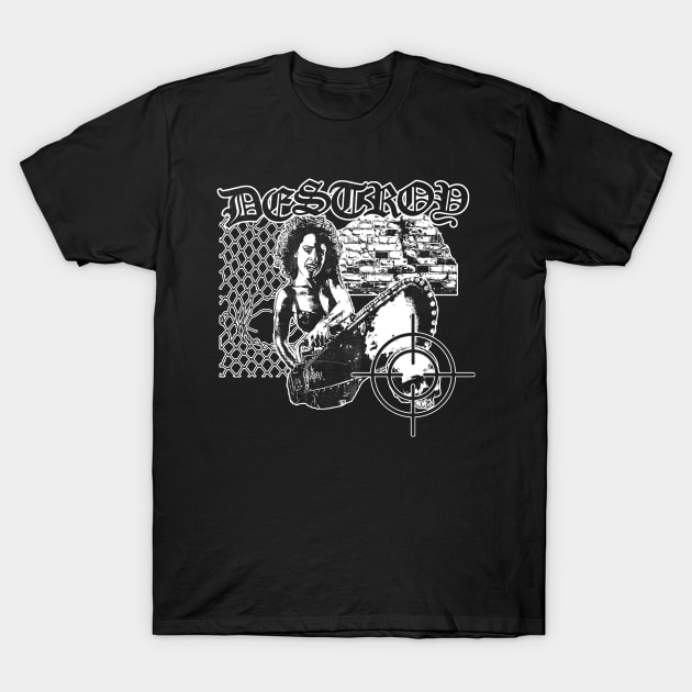 Destroy - Hardcore Punk Classic design - Black T-Shirt by Vortexspace